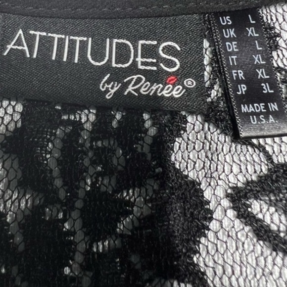 Attitudes by Renee Black Lace Highlow Coverup Size Large - Picture 2 of 4